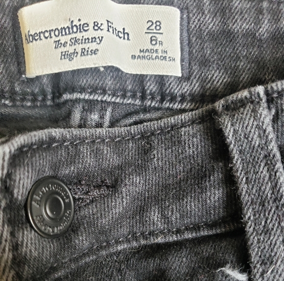 Abercrombie & Fitch Dark Gray/ Black.Skinny Jeans. The Skinny High Rise. 28/6r - Picture 3 of 3